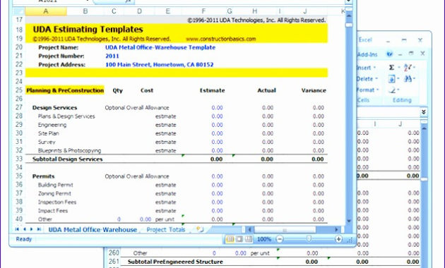 11 Free Construction Cost Estimate Excel Template Excel With Regard To Software Development Cost Estimation Template