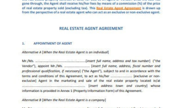 11 Free Real Estate Agent Agreement Templates In Pdf Pertaining To Business Plan For Real Estate Agents Template
