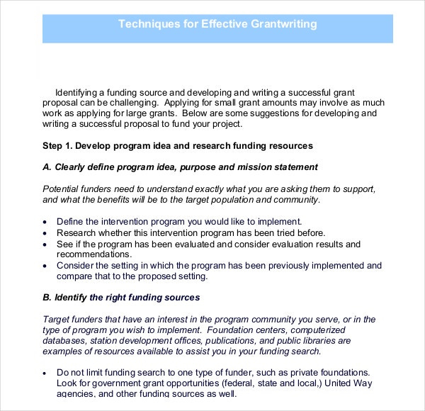 11 Grant Writing Templates Free Sample Example Format For Amazing Writing A Grant Proposal Template