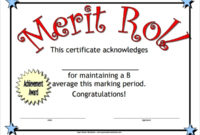 11 Merit Certificate Templates Sample Templates Throughout Best Certificate Of Honor Roll Free Templates
