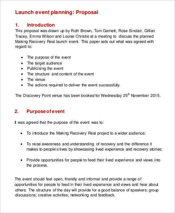 11 Plan Proposal Templates Free Sample Example Format With Regard To Party Planning Business Plan Template