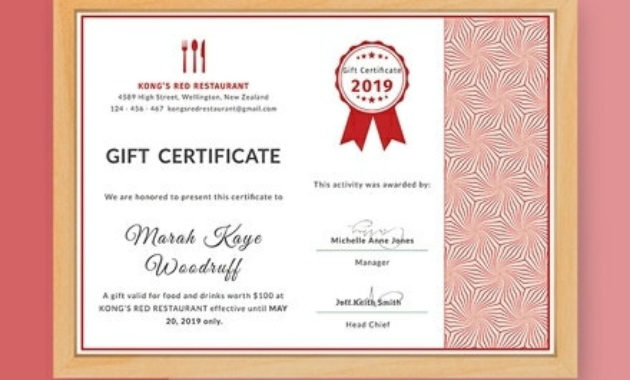 11 Restaurant Gift Certificate Templates Illustrator Regarding Restaurant Gift Certificates Printable