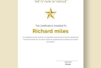 11 Service Certificate Templates Illustrator Indesign Inside Certificate For Years Of Service Template