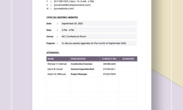 112 Free Meeting Minutes Templates Word Template Pertaining To Quality Pre Construction Meeting Agenda Template