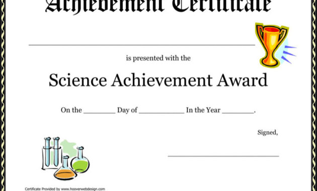 12 Achievement Award Templates Free Download In Science Award Certificate Templates