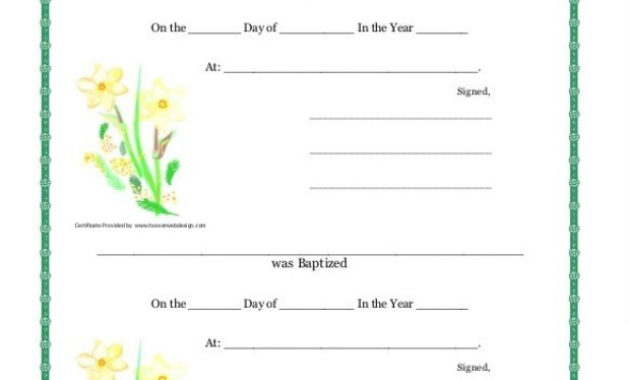 12 Baptism Certificate Templates Free Printable Word For Quality Christian Baptism Certificate Template