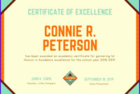 12 Certificate Of Excellence Template Excel Templates For Academic Excellence Certificate