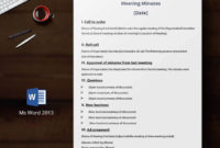 12 Free Meeting Minutes Templates Basic Multiple Pertaining To Meeting Notes Template With Action Items