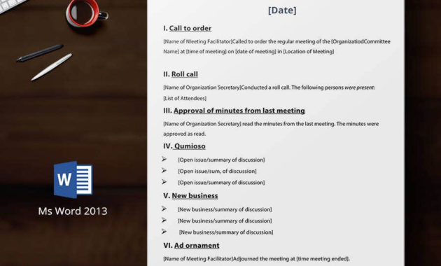 12 Free Meeting Minutes Templates Basic Multiple Pertaining To Meeting Notes Template With Action Items