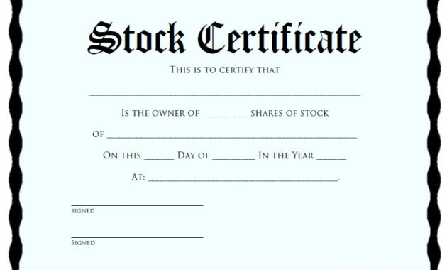 12 Free Sample Stock Shares Certificate Templates Pertaining To Best Template Of Share Certificate