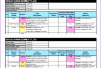 12 Issue Tracking Spreadsheet Template Excel Excel Pertaining To Issues Tracking Log Template