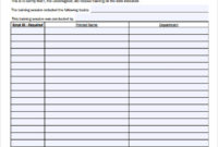 12 Sample Training Sign In Sheets Sample Templates Inside Quality Safety Training Log Template