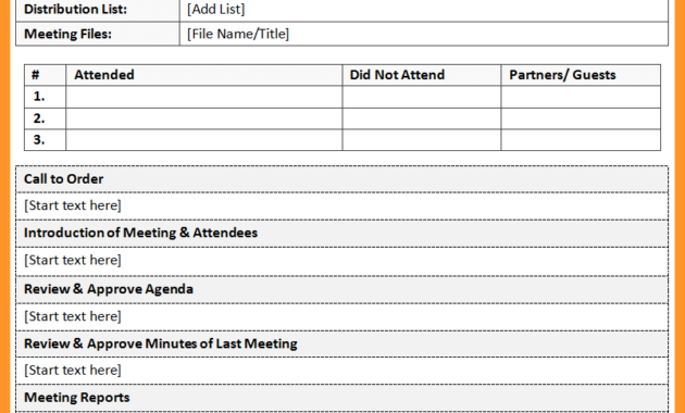 1213 Minutes Of Meeting Sample Word Format In Best Meeting Notes Template Word