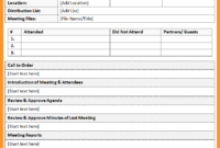 1213 Minutes Of Meeting Sample Word Format Within Template For Meeting Notes