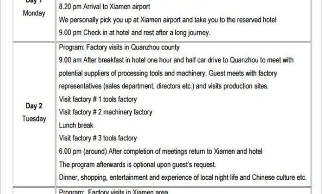 13 Business Travel Itinerary Template Word Excle Pdf In Business Travel Proposal Template