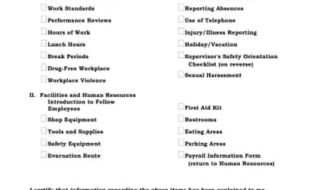 13 Employee Orientation Checklist Templates Word Excel For New Employee Orientation Agenda Template