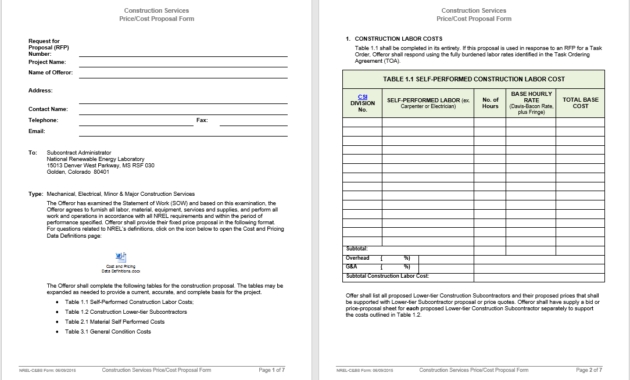 14 Free Construction Proposal Templates In Ms Word Templates In Printable Free Proposal Templates For Word