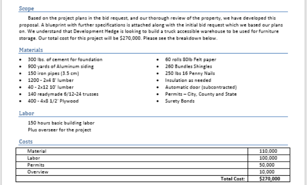 14 Free Construction Proposal Templates In Ms Word Templates With Regard To Free Construction Business Plan Template