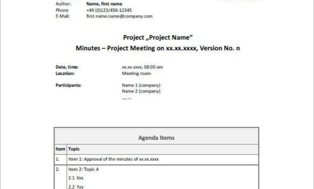 14 Project Meeting Minutes Template Google Docs Word For Project Meeting Minutes Template Word