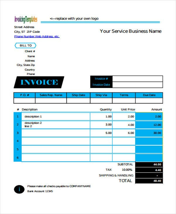 14 Simple Invoice Templates Free Word Pdf Format With Free Business Invoice Template Downloads