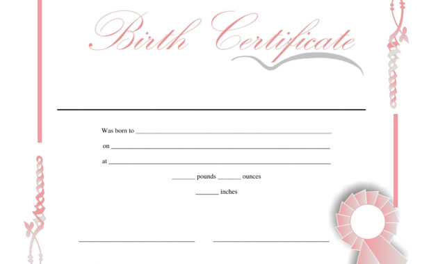 15 Birth Certificate Templates Word Pdf Template Lab With Regard To Best Editable Birth Certificate Template