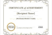 15 Certificate Of Achievement Templates Ms Word Excel With Regard To Netball Achievement Certificate Template