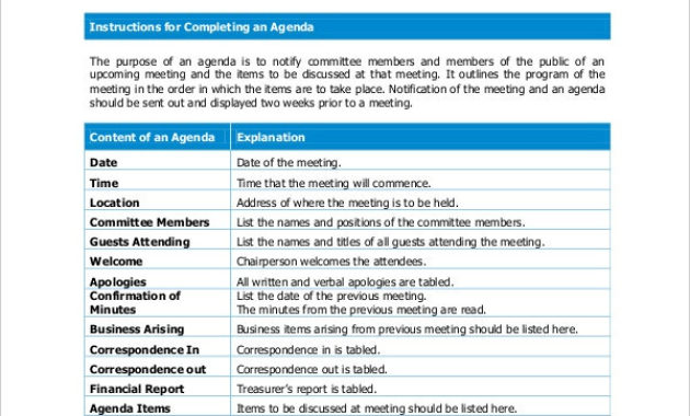 15 Committee Meeting Agenda Templates Free Sample For Awesome Management Meeting Agenda Template