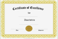 15 Exquisite Certificate Of Excellence Template 2020 Inside Free Certificate Of Excellence Template
