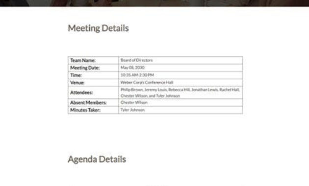 15 Free Board Meeting Minutes Templates Microsoft Word For Best First Nonprofit Board Meeting Agenda Template