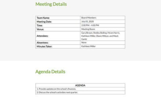 15 Free Board Meeting Minutes Templates Microsoft Word Throughout Best School Board Agenda Template