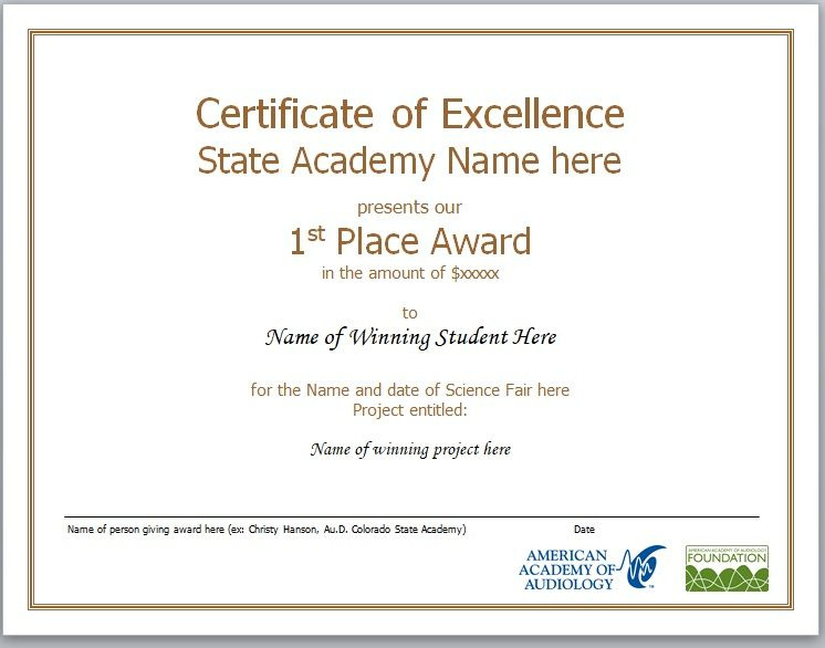 15 Free Certificate Of Excellence Templates Free Word Within Free Certificate Of Excellence Template