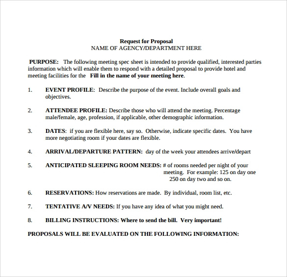 15 Sample Free Request For Proposal Templates Sample Throughout Simple Request For Proposal Template