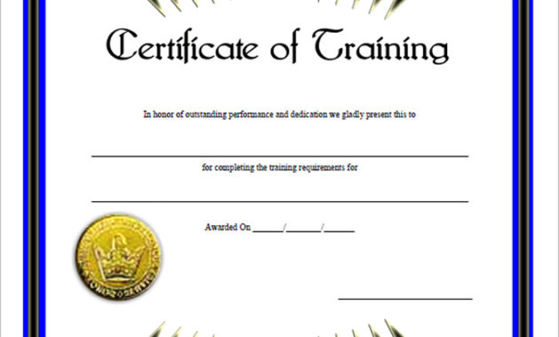 15 Training Certificate Templates Free Download Designyep In Printable Free Training Completion Certificate Templates
