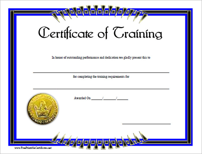 15 Training Certificate Templates Free Download Designyep In Printable Free Training Completion Certificate Templates