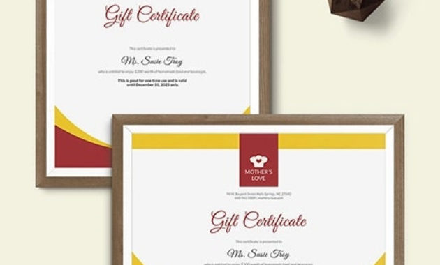 156 Gift Certificate Templates Word Ai Psd Format In Amazing Homemade Gift Certificate Template