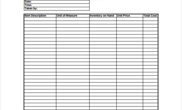 16 Sample Inventory Spreadsheet Templates Pdf Doc Regarding Amazing Restaurant Manager Log Template