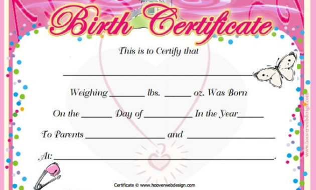 17 Birth Certificate Templates Ms Word Excel Pdf Inside Birth Certificate Template For Microsoft Word