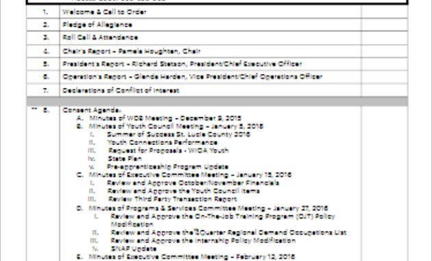 17 Board Of Directors Meeting Minutes Templates Free Doc In Board Of Directors Agenda Template