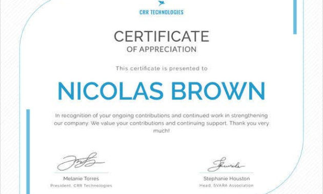 17 Free Certificate Templates Participation Completion Inside Free Free Employee Appreciation Certificate Template
