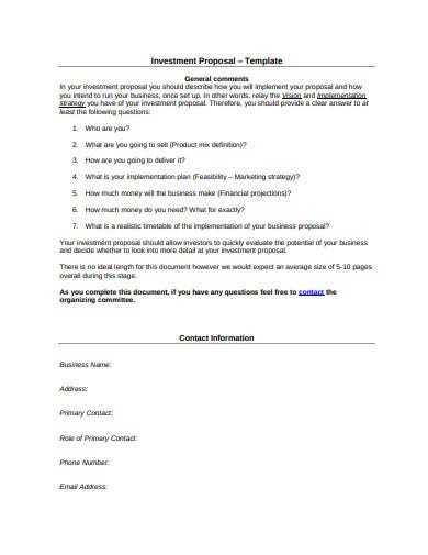 17 Investment Proposal Templates Google Docs Word Regarding Quality Investor Proposal Template