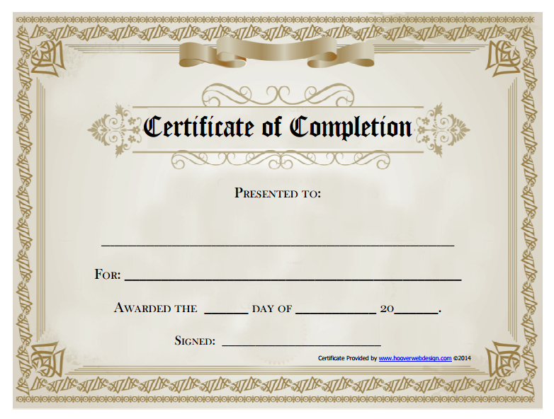 18 Free Certificate Of Completion Templates Utemplates With Regard To Download Ownership Certificate Templates Editable