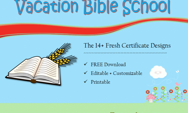 18 Vacation Bible School Certificate Templates Free Intended For Vbs Certificate Template