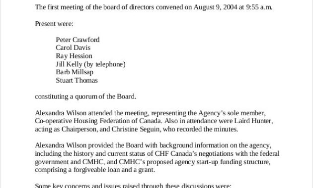19 Board Meeting Minutes Examples Word Apple Pages Intended For Printable Board Of Directors Meeting Minutes Template