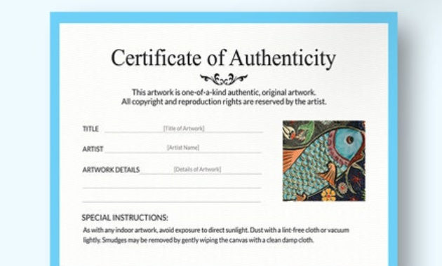 19 Certificate Of Authenticity Templates In Ai Indesign Intended For Awesome Certificate Of Authenticity Free Template