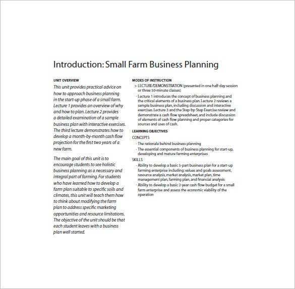 19 Farm Business Plan Templates Word Pdf Excel With Regard To Agriculture Business Plan Template Free
