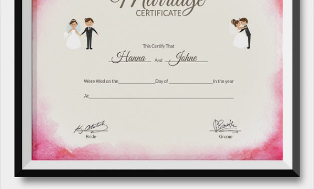 19 Marriage Certificate Templates Sample Templates Within Free Wedding Gift Certificate Template Word 7 Ideas