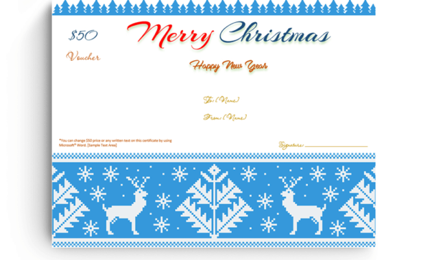 19 Merry Christmas Gift Certificate Templates Ms Word Inside Quality Merry Christmas Gift Certificate Templates