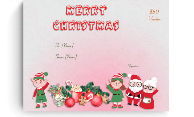 19 Merry Christmas Gift Certificate Templates Ms Word Intended For Merry Christmas Gift Certificate Templates