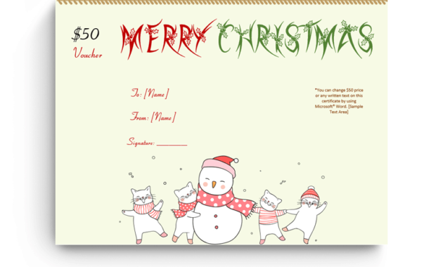 19 Merry Christmas Gift Certificate Templates Ms Word Throughout Quality Merry Christmas Gift Certificate Templates