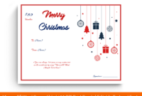 19 Merry Christmas Gift Certificate Templates Ms Word With Regard To Merry Christmas Gift Certificate Templates